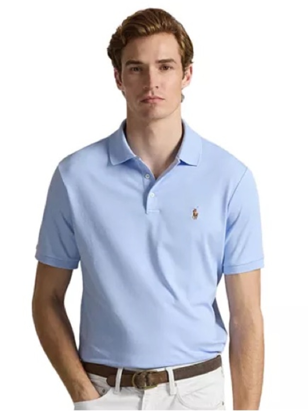 Polo Ralph Lauren Men’s M Pima Soft Touch Cotton Polo Shirt Light Blue Pony